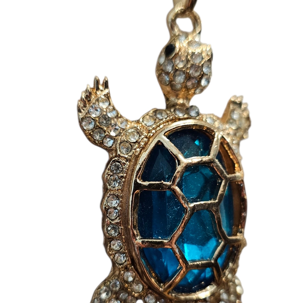 Betsey Johnson Gold and Blue Crystal Necklace - Picture 3 of 4